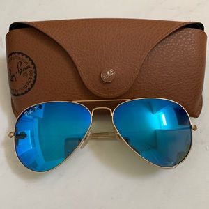 Ray-Ban blue mirror polarized aviators